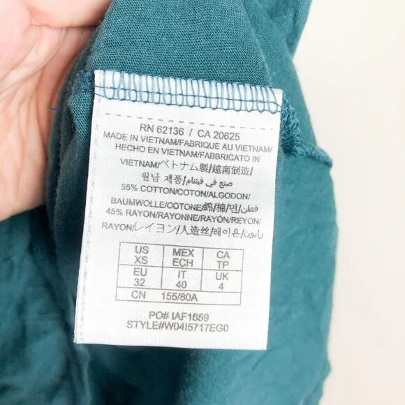 Guess Rhinestone Fringe Sleeve Cropped Baby Tee Team XS - Picture 7 of 7